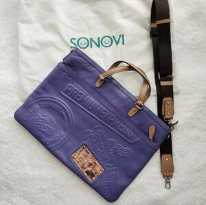 Sonovi Vintage Purple Embossed Bag